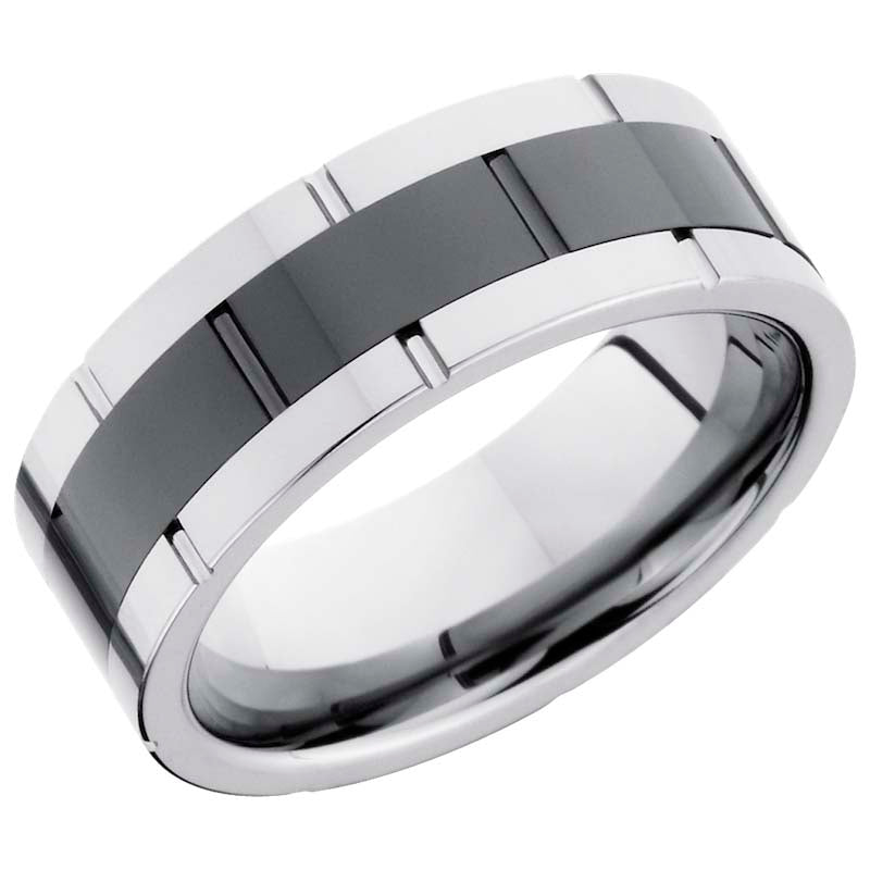 Lashbrook Black & White Tungsten Men's Wedding Band