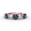 Fana Chunky Sapphire and Diamond Shared Prong Anniversary Band