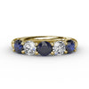 Fana Chunky Sapphire and Diamond Shared Prong Anniversary Band