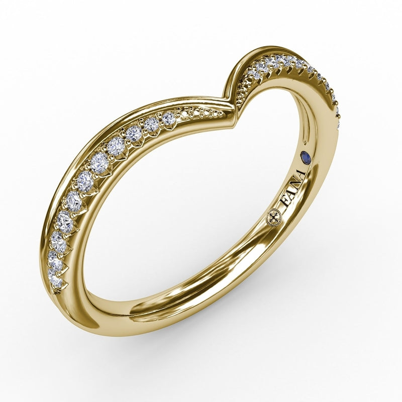 Fana Tapered Shared Prong Chevron Diamond Band