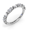 Fana Round Clusters and Emerald Cut Diamond Wedding Ring