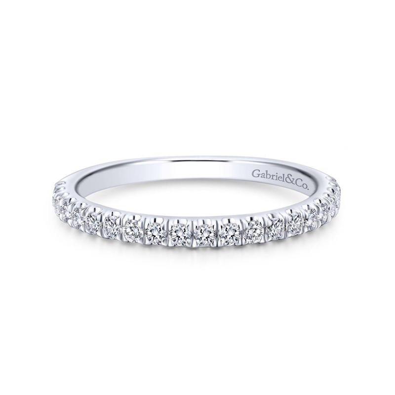 Gabriel & Co. 14k White Gold Contemporary Anniversary Wedding Band