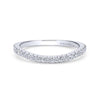 Gabriel & Co. 14k White Gold Contemporary Curved Wedding Band