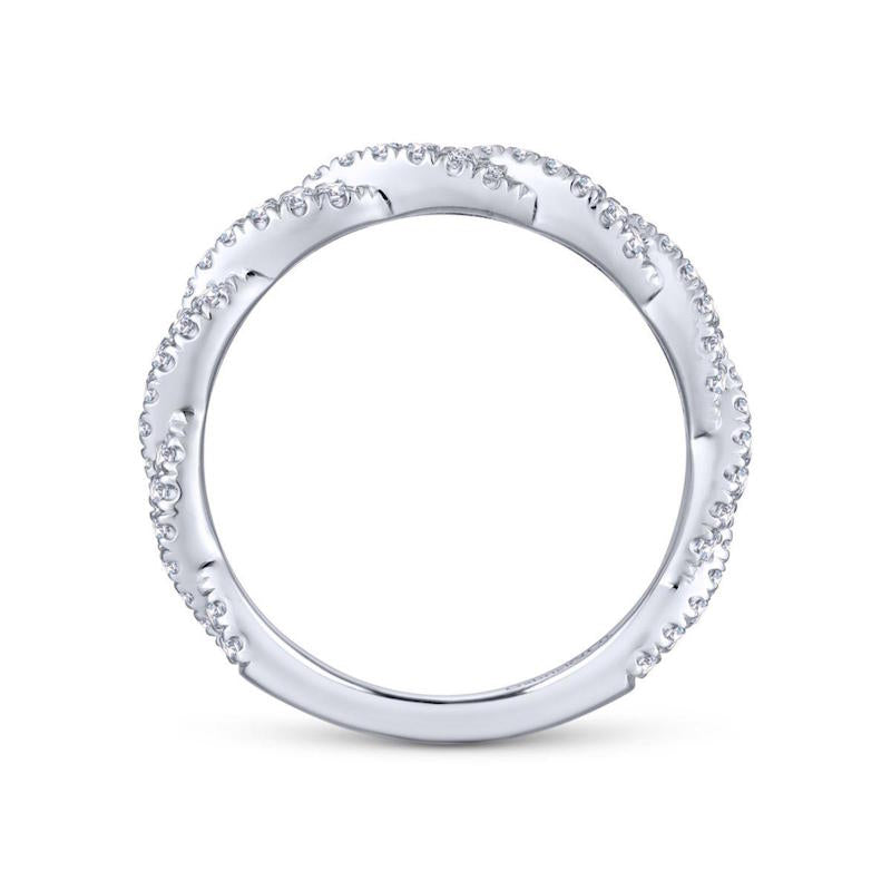 Gabriel & Co. 14k White Gold Contemporary Twist Wedding Band