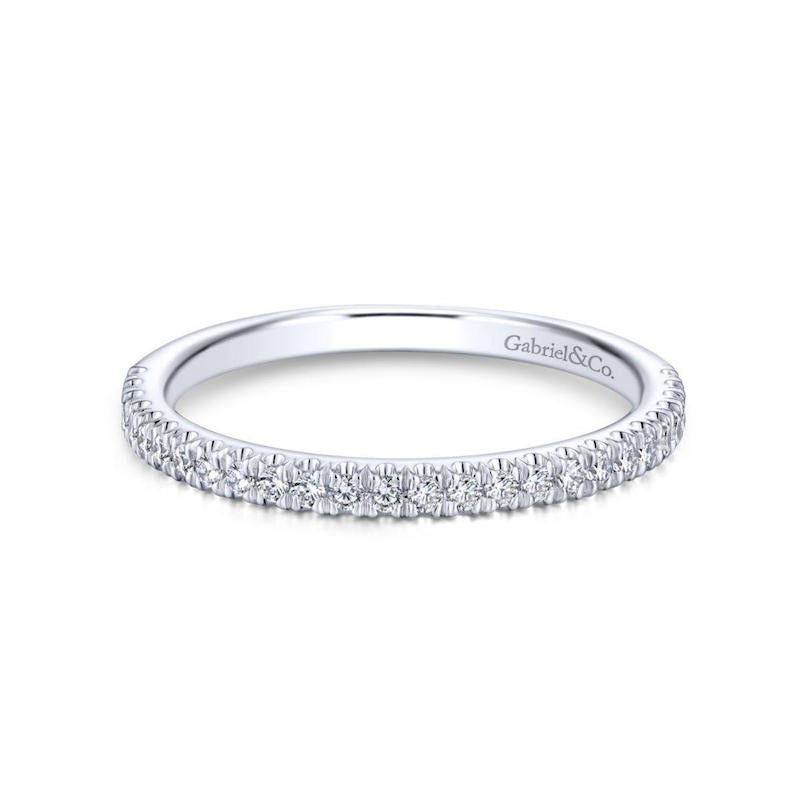 Gabriel & Co. 14k White Gold Contemporary Anniversary Wedding Band