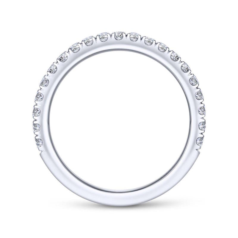 Gabriel & Co. 14k White Gold Contemporary Anniversary Wedding Band