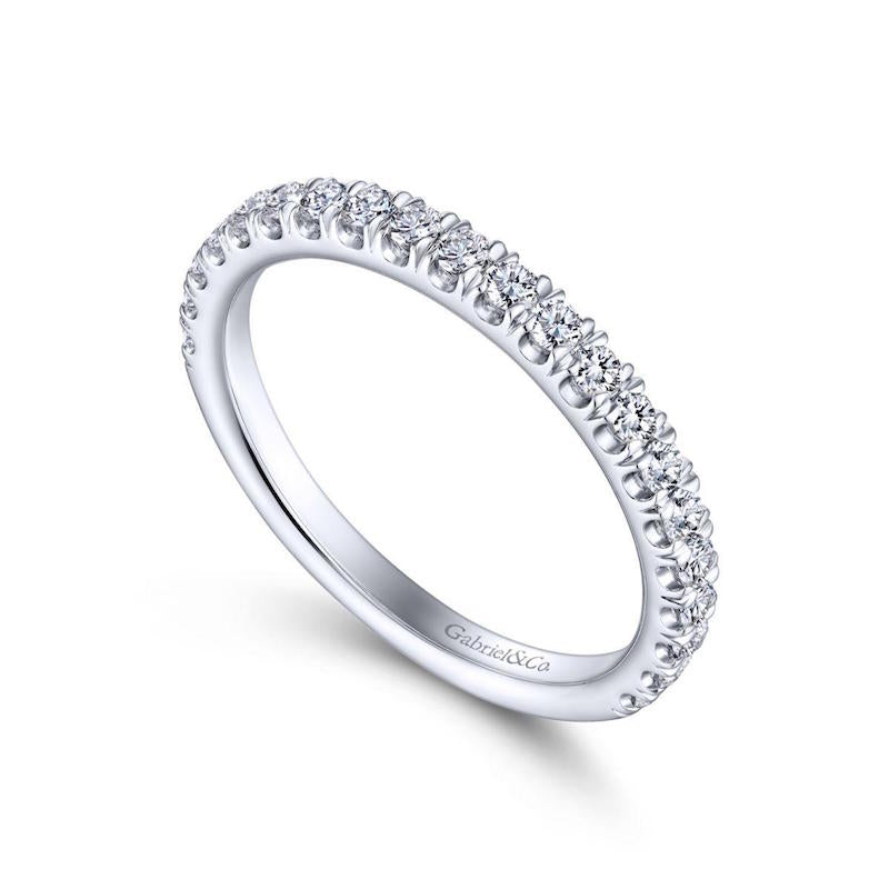 Gabriel & Co. 14k White Gold Contemporary Anniversary Wedding Band