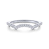 Gabriel & Co. 14k White Gold Contemporary Curved Wedding Band