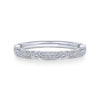 Gabriel & Co. 14k White Gold Victorian Diamond Wedding Band