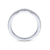 Gabriel & Co. 14k White Gold Contemporary Curved Wedding Band