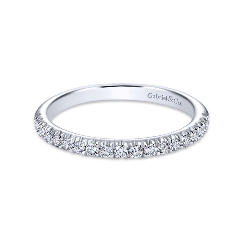 Gabriel & Co. 14k White Gold Contemporary Diamond Wedding Band