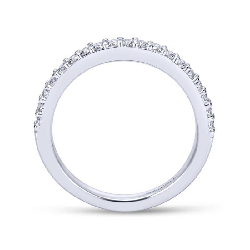 Gabriel & Co. 14k White Gold Contemporary Diamond Wedding Band