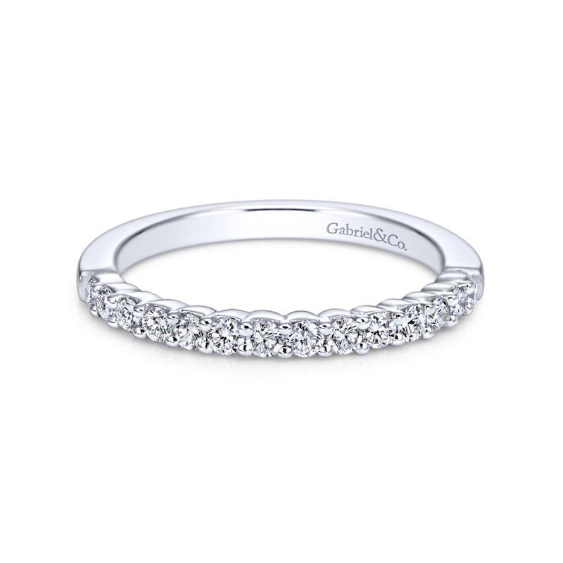 Gabriel & Co. 14k White Gold Contemporary Anniversary Wedding Band