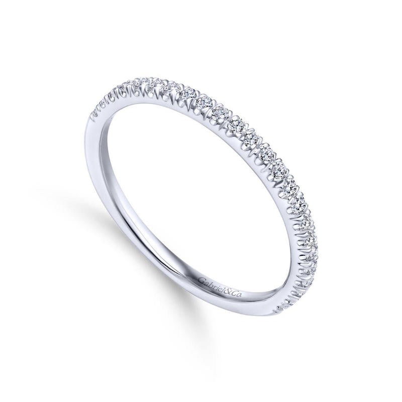 Gabriel & Co. 14k White Gold Contemporary Anniversary Wedding Band