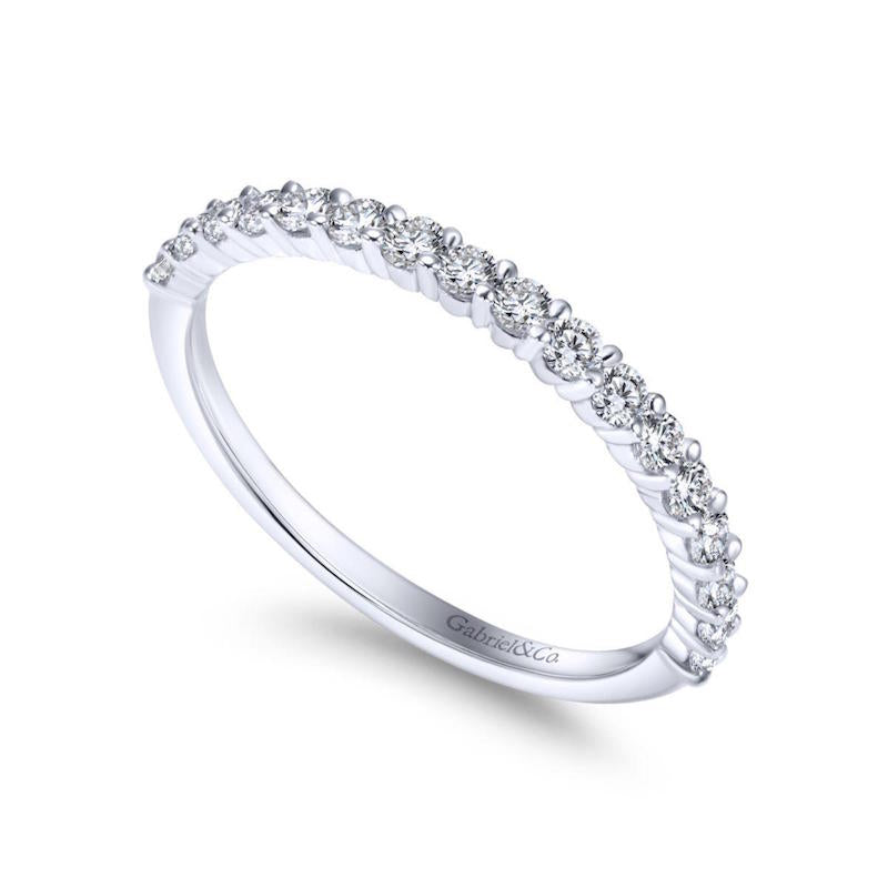 Gabriel & Co. 14k White Gold Contemporary Anniversary Wedding Band