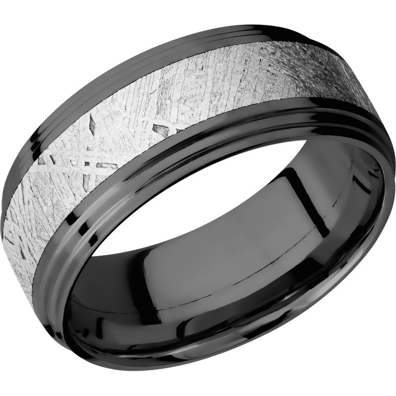 Lashbrook Black Zirconium Meteorite 9mm Men's Wedding Band