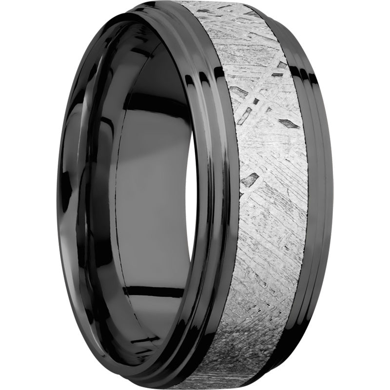 Lashbrook Black Zirconium Meteorite 9mm Men's Wedding Band