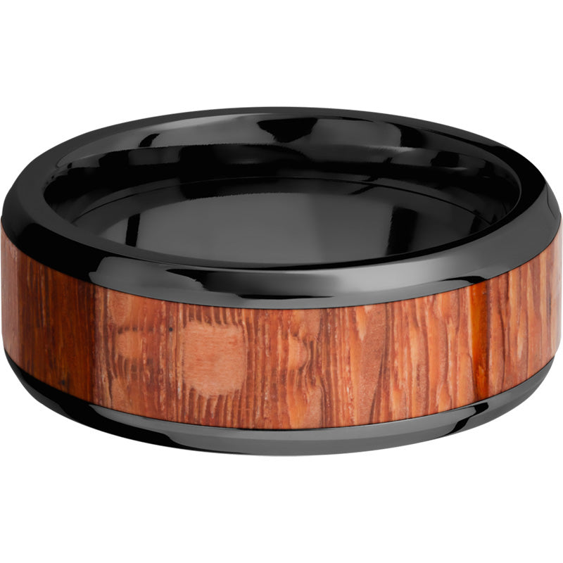 Lashbrook Black Zirconium Hardwood 8mm Men's Wedding Band