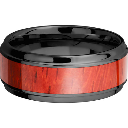 Lashbrook Black Zirconium Hardwood 9mm Men's Wedding Band