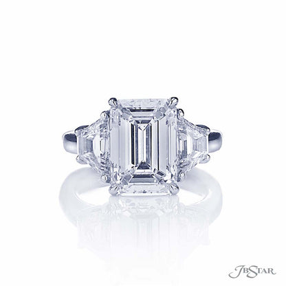 JB Star Platinum Sidestone Engagement Ring
