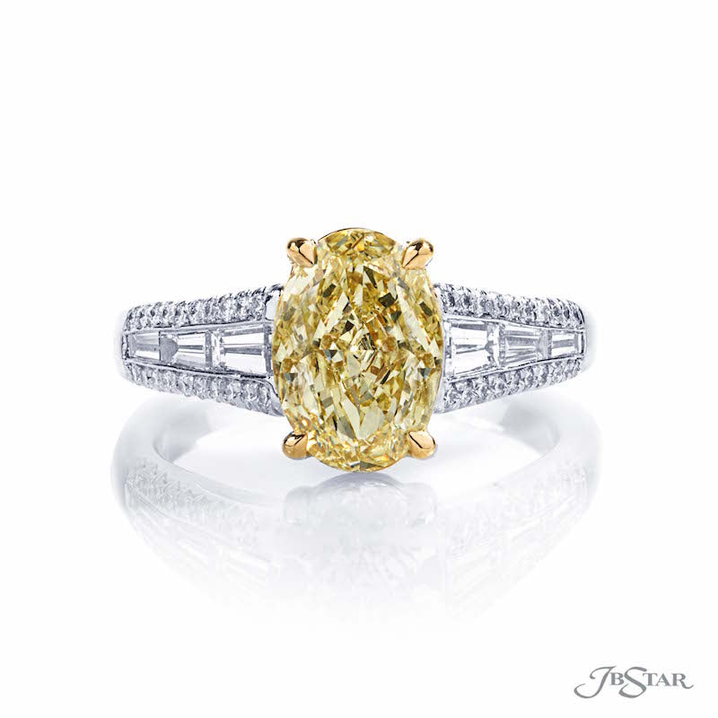 JB Star Fancy Yellow Oval Diamond Engagement Ring