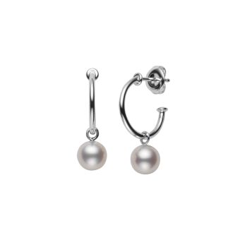 Mikimoto Classic Akoya Cultured Pearl Semi Hoop Earrings