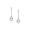 Mikimoto Akoya Cultured Pearl and Diamond Drop Earrings