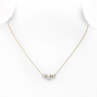 Mikimoto Pearls in Motion Akoya Cultured Pearl Necklace in 18K Yellow Gold