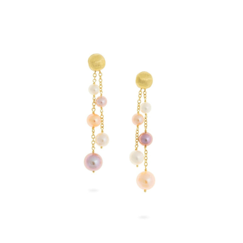 Marco Bicego Africa Pearl Collection 18K Yellow Gold and Pearl Double Strand Earrings