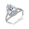 Sylvie White Platinum Diamond Halo Engagement Ring