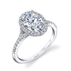 Sylvie White Platinum Diamond Halo Engagement Ring