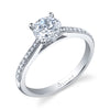 Sylvie 14k Multi-tone Gold Diamond Straight Engagement Ring