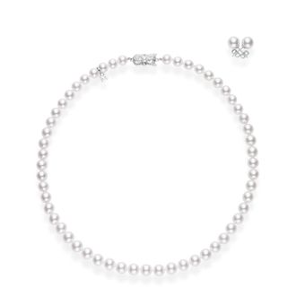 Mikimoto 18'' Akoya Cultured Pearl Two-Piece Gift Set 18K White Gold